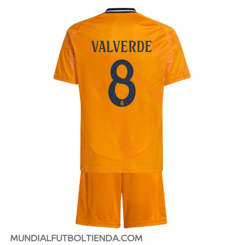 Camiseta Real Madrid Federico Valverde #8 Segunda Equipación Replica 2024-25 para niños mangas cortas (+ Pantalones cortos)